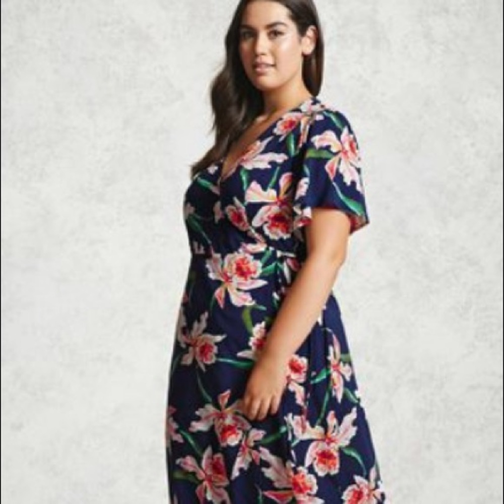 Floral Maxi Dress in Tropical Navy Print